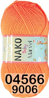 Пряжа Nako Baby Marvel 04566 неоновый оранжевый