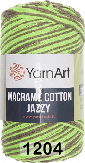 Пряжа YarnArt macrame cotton jazzy 1204 салат.коричн.
