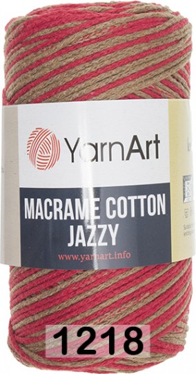Пряжа YarnArt macrame cotton jazzy 1218 коричн.красный