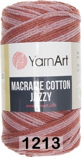 Пряжа YarnArt macrame cotton jazzy 1213 кирпич.т.розовый