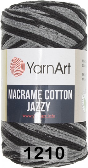 Пряжа YarnArt macrame cotton jazzy 1210 черн.серый