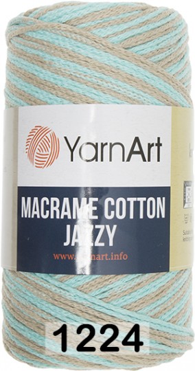 Пряжа YarnArt macrame cotton jazzy 1224 бирюз.св.коричн.