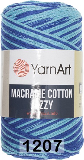 Пряжа YarnArt macrame cotton jazzy 1207 син.голубой