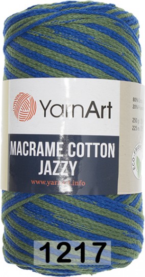 Пряжа YarnArt macrame cotton jazzy 1217 сине.зеленый