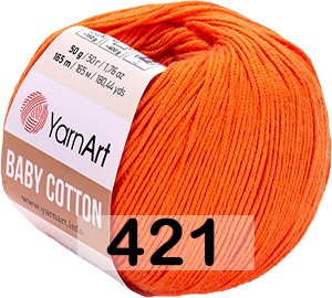 Пряжа YarnArt baby cotton 421 оранжевый
