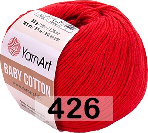 Пряжа YarnArt baby cotton 426 красный