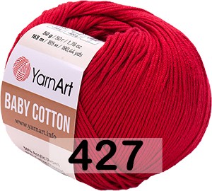 Пряжа YarnArt baby cotton 427 т.красный