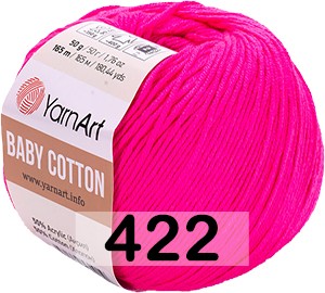 Пряжа YarnArt baby cotton 422 яр.розовый