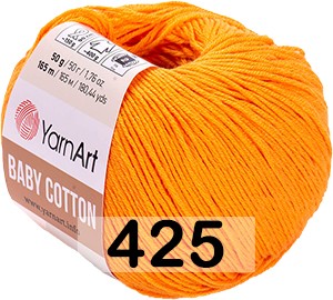 Пряжа YarnArt baby cotton 425 шафран