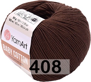 Пряжа YarnArt baby cotton 408 коричневый