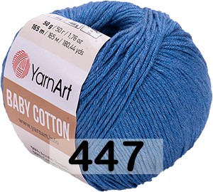 Пряжа YarnArt baby cotton 447 голубой джинс