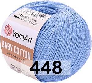 Пряжа YarnArt baby cotton 448 св.голубой