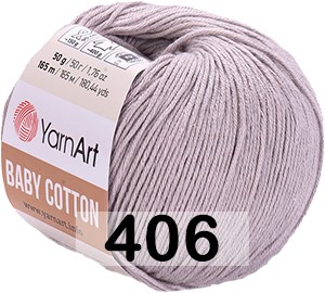 Пряжа YarnArt baby cotton 406 св.серый