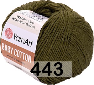 Пряжа YarnArt baby cotton 443 хаки