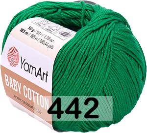 Пряжа YarnArt baby cotton 442 изумруд