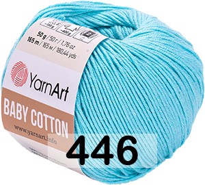 Пряжа YarnArt baby cotton 446 яр.голубой