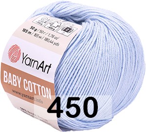 Пряжа YarnArt baby cotton 450 бл.голубой