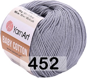 Пряжа YarnArt baby cotton 452 св.серый
