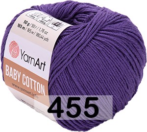 Пряжа YarnArt baby cotton 455 т.фиалка