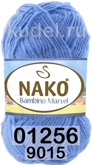 Пряжа Nako Bambino Marvel 01256(9015) голубой