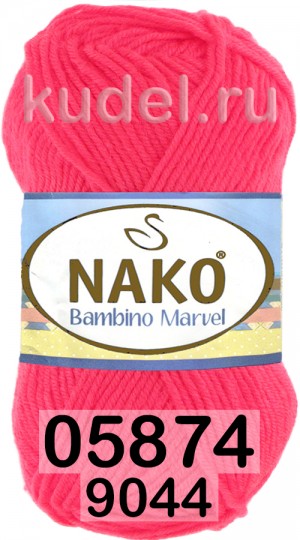 Пряжа Nako Bambino Marvel 05874 красный неон