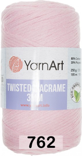 Пряжа YarnArt macrame twisted 3 mm 762 розовый