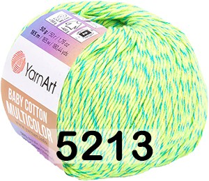 Пряжа YarnArt BABY COTTON MULTICOLOR 5213 салатово-зеленый