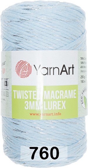 Пряжа YarnArt macrame twisted 3 mm lurex
