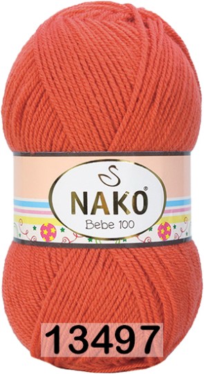 Пряжа Nako Bebe 100 13497 красно оранжевый