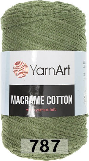 Пряжа YarnArt macrame cotton 787 хаки