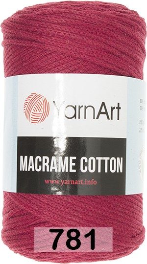 Пряжа YarnArt macrame cotton 781 вишня