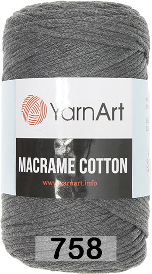 Пряжа YarnArt macrame cotton 758 антрацит