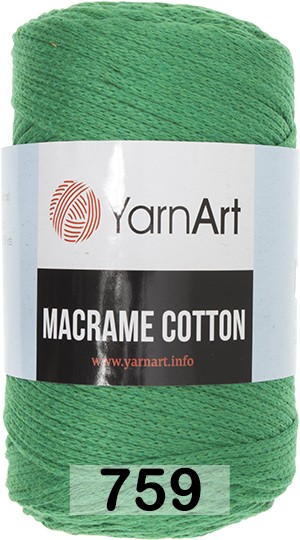 Пряжа YarnArt macrame cotton 759 зеленый