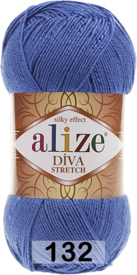 Пряжа Alize Diva Stretch 132 т.голубой