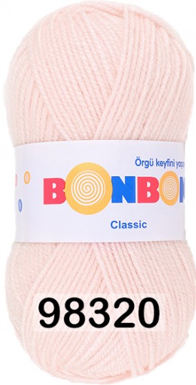 Пряжа Nako Bonbon Classic 98320 ПАСТЕЛЬНО-РОЗОВЫЙ