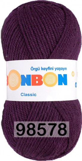 Пряжа Nako Bonbon Classic 98578 Т.ПУРПУРНЫЙ