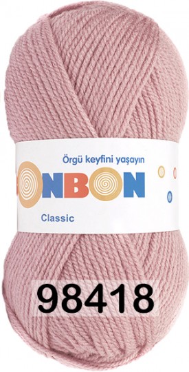 Пряжа Nako Bonbon Classic 98418 БЛЕДН. ПУРПУРНО-РОЗОВЫЙ