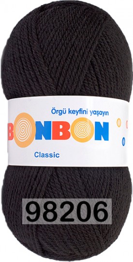 Пряжа Nako Bonbon Classic 98206 ЧЕРНЫЙ