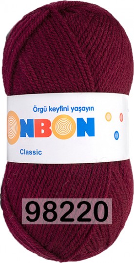 Пряжа Nako Bonbon Classic 98220 коричнево-малиновый