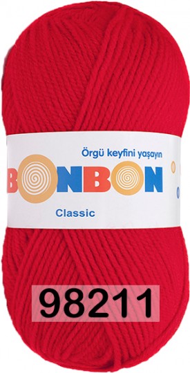 Пряжа Nako Bonbon Classic 98211 красный