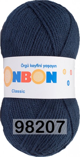Пряжа Nako Bonbon Classic 98207 глубокий синий