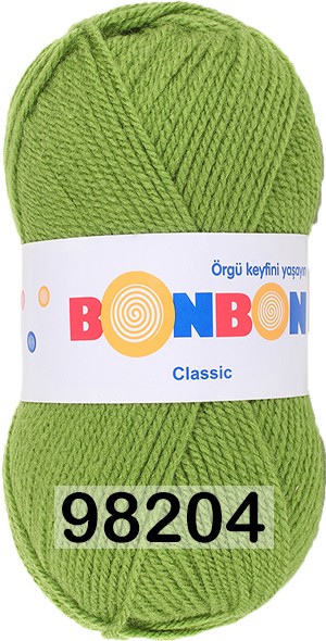 Пряжа Nako Bonbon Classic 98204 св.зеленый