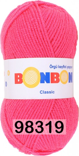 Пряжа Nako Bonbon Classic 98319 розовый неон