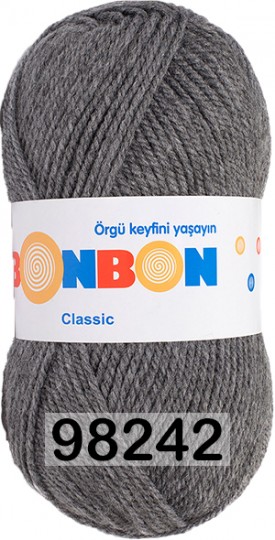 Пряжа Nako Bonbon Classic 98242 Т.СЕРЫЙ
