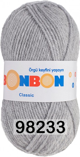 Пряжа Nako Bonbon Classic 98233 СЕРЫЙ