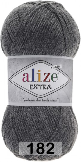Пряжа Alize Extra 182 т.серый меланж