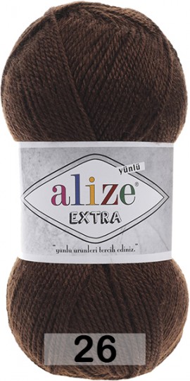 Пряжа Alize Extra 26 коричневый