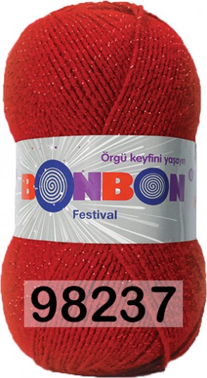 Пряжа Nako Bonbon Festival 98237 КРАСНЫЙ+ ЛЮР.КРАСН.