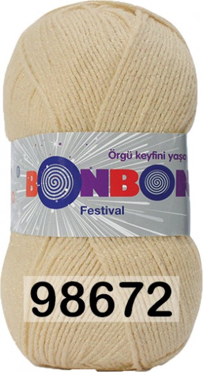 Пряжа Nako Bonbon Festival 98672 ПЕСОЧНЫЙ +ЛЮРЕКС ЗОЛОТО