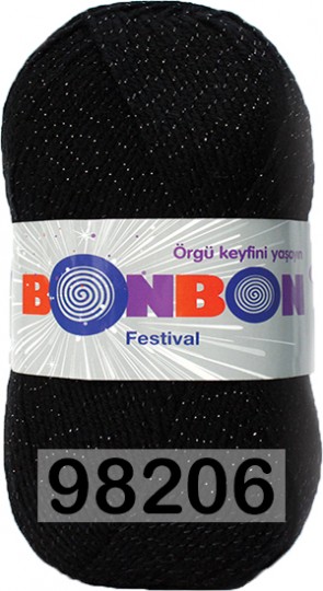 Пряжа Nako Bonbon Festival 98206 ЧЕРНЫЙ